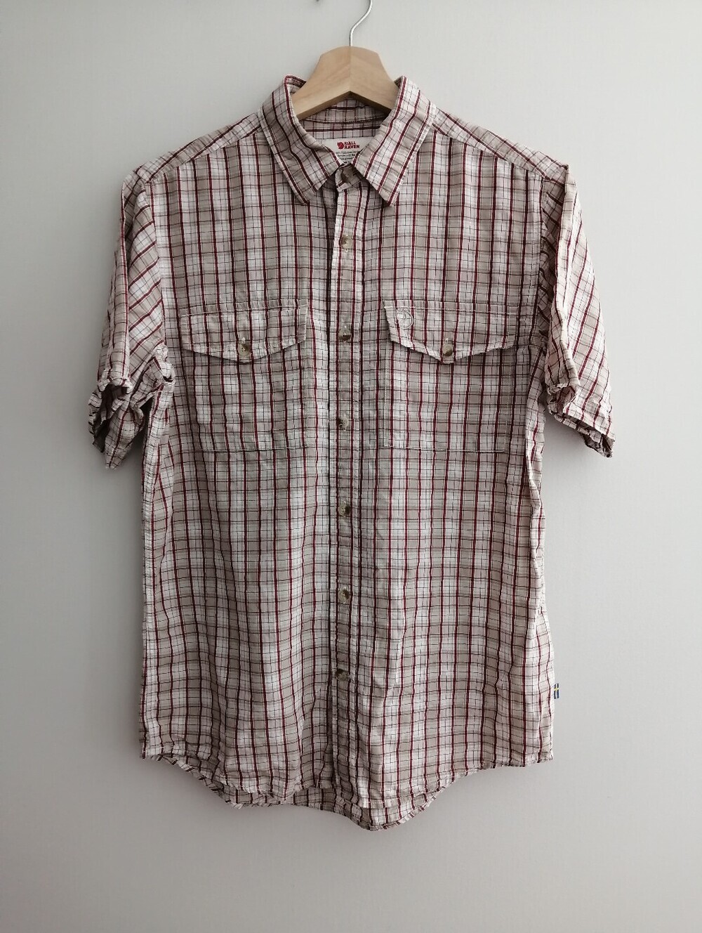 Fjallraven Men Abisko Cool Short Sleeve Shirt Plaid Regular Fit Gorpcore Small